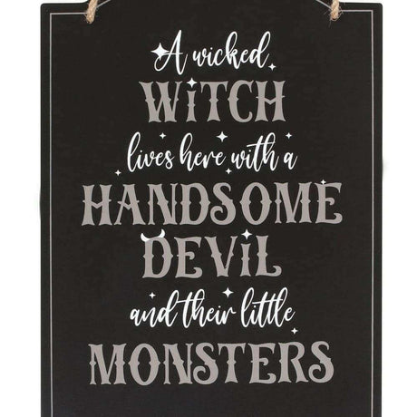 The Fashion Gift Shop: Wicked Witch Family Hanging Sign for Halloween Decor by Spirit of equinox, Halloween Sign