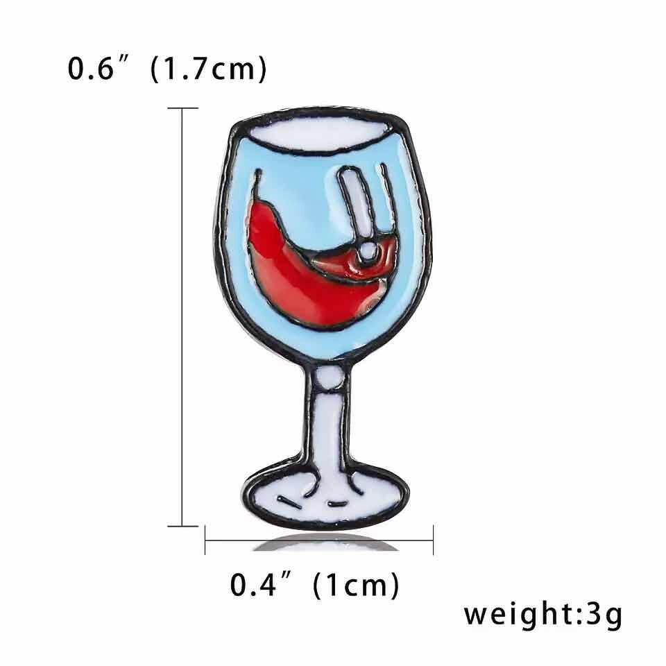 Wine Time Pin Badges Bottle Wine Glass Set - The Fashion Gift Shop by Fashion Accessories