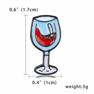 The Fashion Gift Shop: Wine Time Pin Badges Bottle Wine Glass Set by Fashion Accessories, Pin Badges