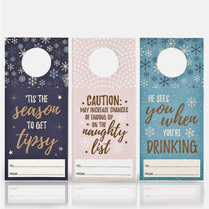 Winter Magic Set of 3 Wine, Gin, Whisky Bottle Gift Tags - Gift Tags & Labels by Jones Home & Gifts