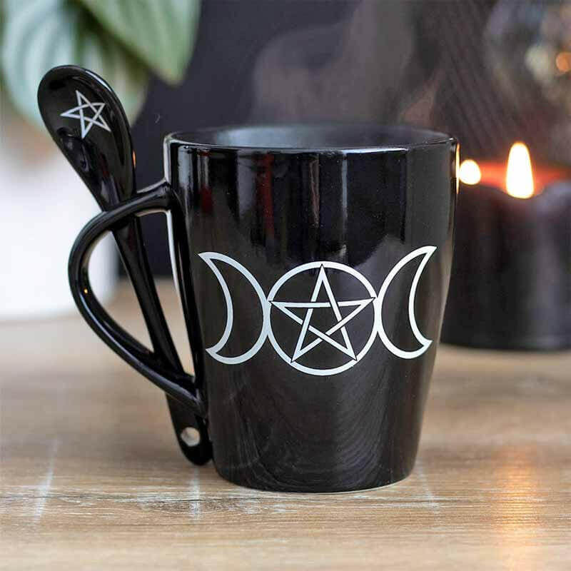 The Fashion Gift Shop: Witches Brew Morning Potion Hocus Pocus Mugs with Spoons by Spirit of equinox, Mugs and Cups