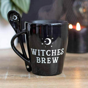 The Fashion Gift Shop: Witches Brew Morning Potion Hocus Pocus Mugs with Spoons by Spirit of equinox, Mugs and Cups