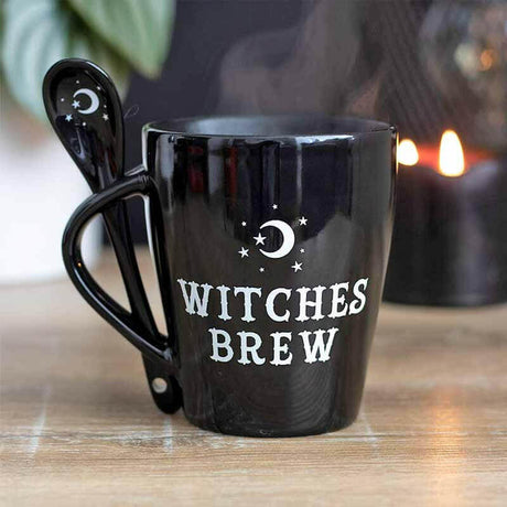 The Fashion Gift Shop: Witches Brew Morning Potion Hocus Pocus Mugs with Spoons by Spirit of equinox, Mugs and Cups