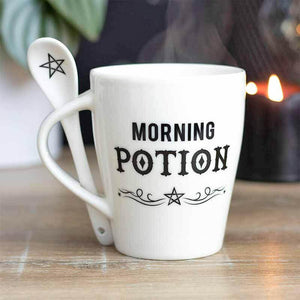 The Fashion Gift Shop: Witches Brew Morning Potion Hocus Pocus Mugs with Spoons by Spirit of equinox, Mugs and Cups