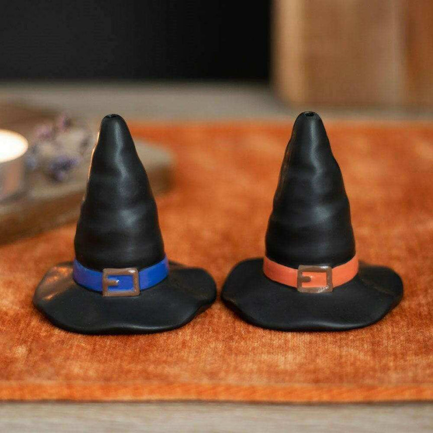 The Fashion Gift Shop: Witches Hat Salt and Pepper Shakers, Whimsical Halloween Tableware, Gothic Gifts by Spirit of equinox, Cruet Sets