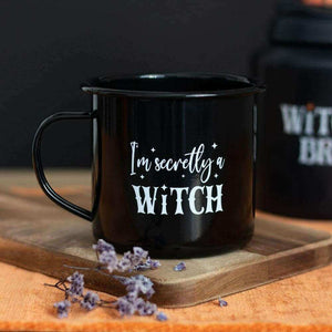 The Fashion Gift Shop: Witchy Enamel Mugs Halloween Autumn Hot Chocolate Mug Set by Spirit of equinox, Mugs and Cups