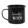 Witchy Enamel Mugs, Halloween Autumn Hot Chocolate Mug - Black