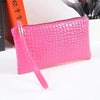 Women's Textured Glossy Cosmetic Clutch Bags - Pink