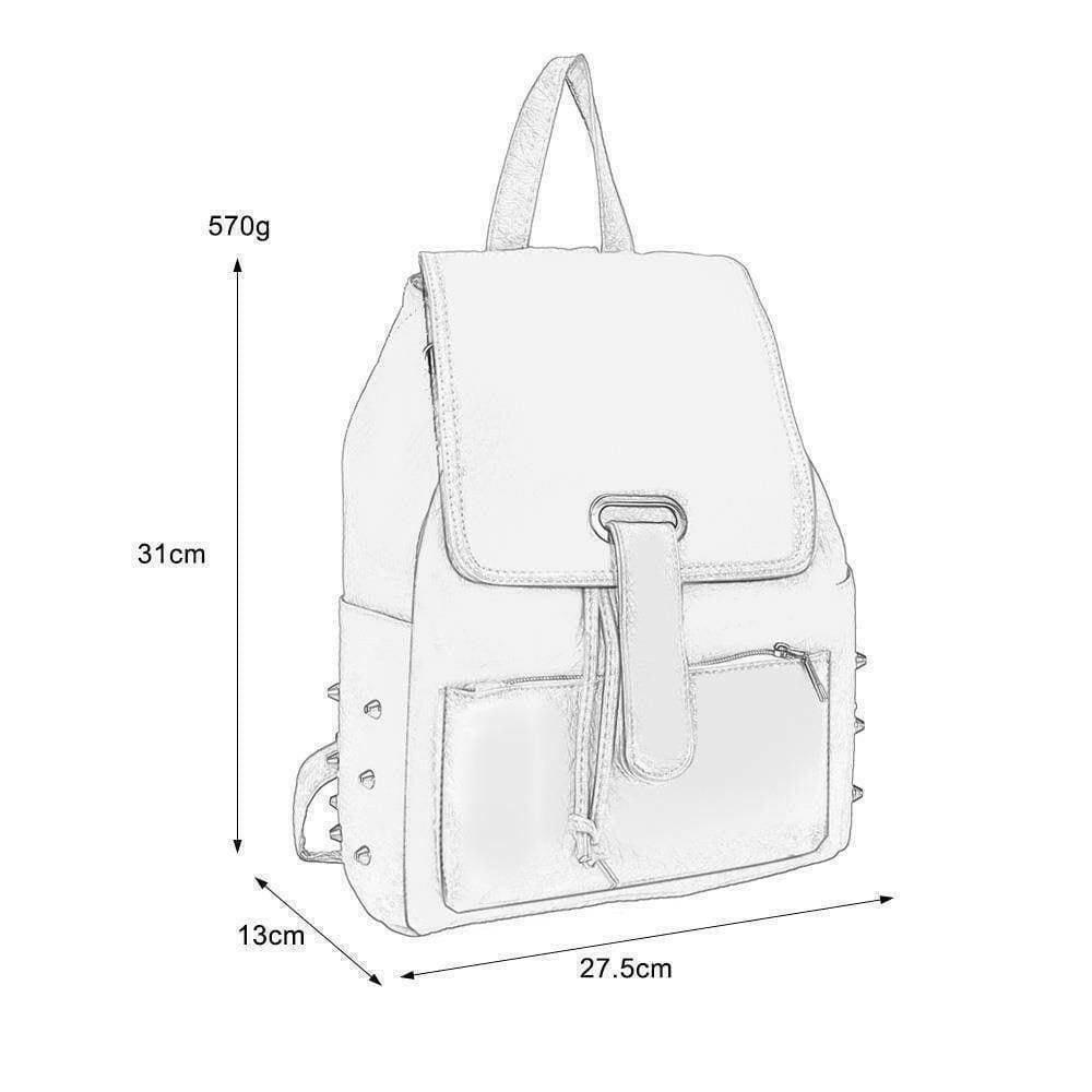The Fashion Gift Shop: Womens Girls Leather Style Quality Backpack School Work Rucksack Stud Fashion by Fashion Accessories,
