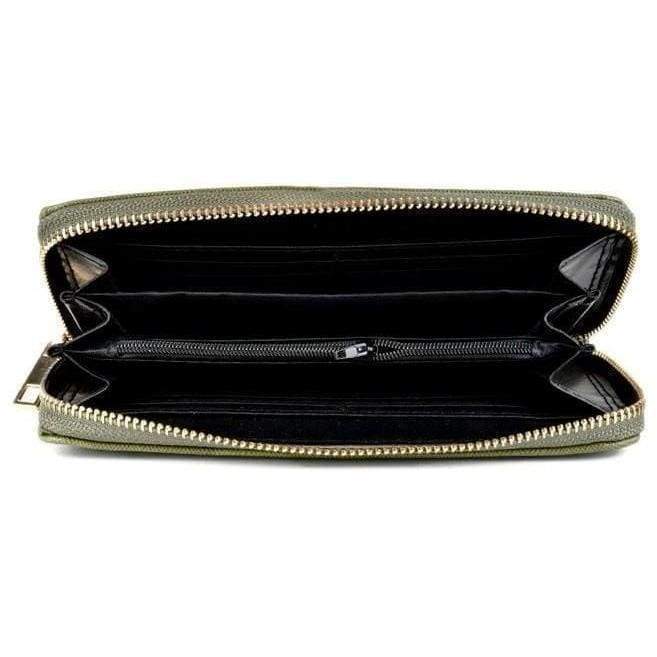 Womens Heart Charm Long Clutch Wallet Purse Zipped Closure - Purses and Wallets by Acess London
