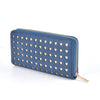 Womens Love Heart Laser Cut Purse Long Wallet High Quality Perfect Gifts - Blue