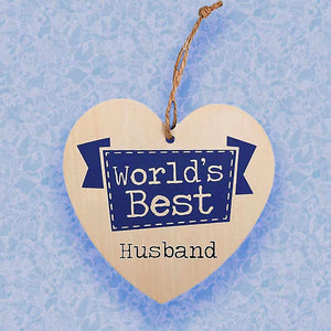 World Best Husband Wood Hanging Sign - Valentines Gift for Him - Hanging Decoration by Jones Home & Gifts