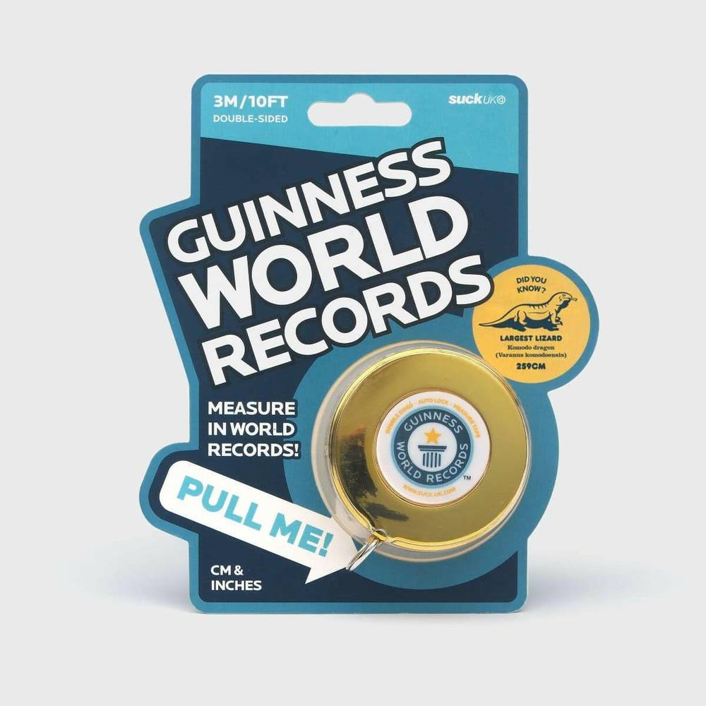 World Records Tape Measure 3M With Guinness Book Facts - The Fashion Gift Shop by Luckies