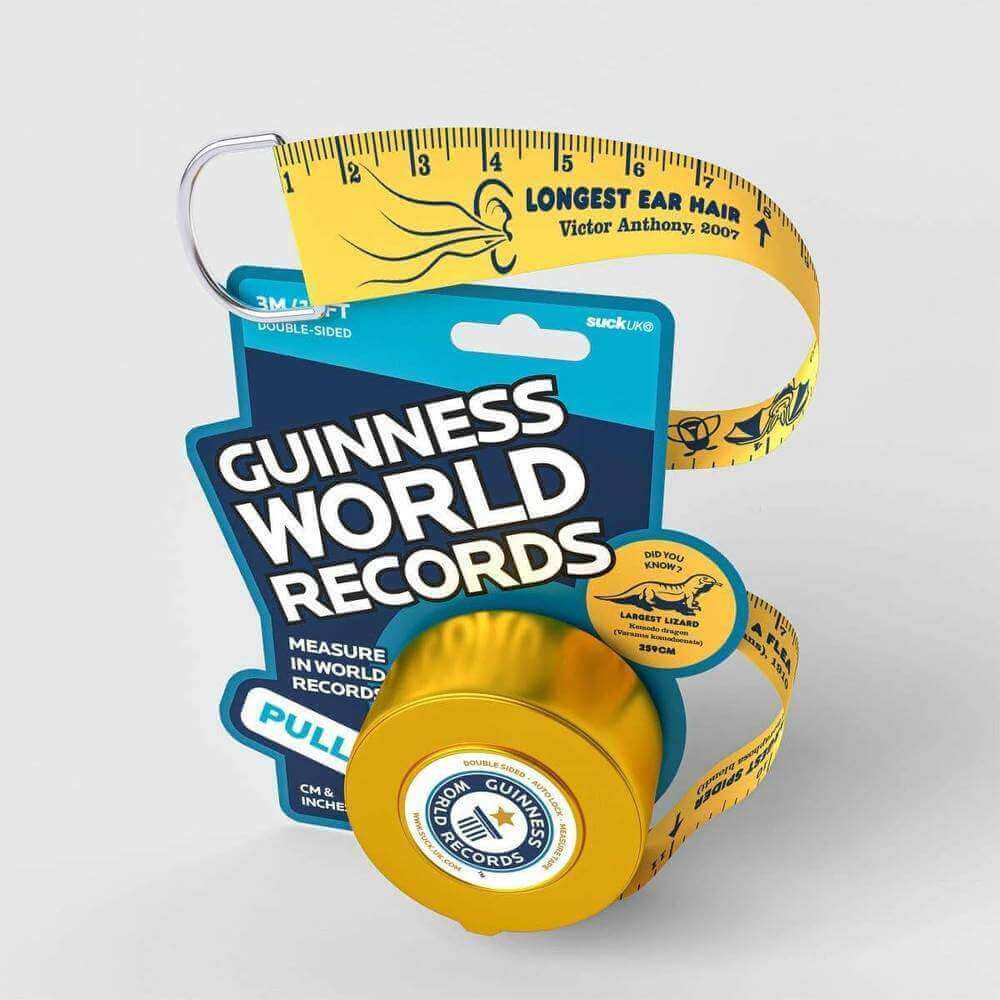 World Records Tape Measure 3M With Guinness Book Facts by Luckies